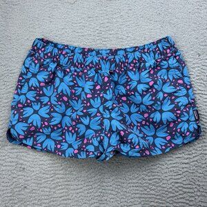 Patagonia Barely Baggies Shorts Women’s Size Medium Floral Blue Print 28x2